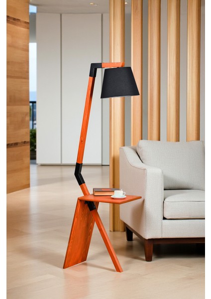 Kiremit Renk Helma Modern Sehpalı Lambader