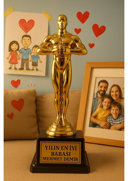biton kişiye özel yılın en ıyi babası ödül kupası - altın renk dekoratif hediye büyük boy fırsatları