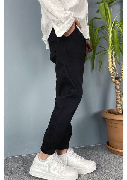 Paçası Lastikli Boyfriend Jogger Kot Pantolon