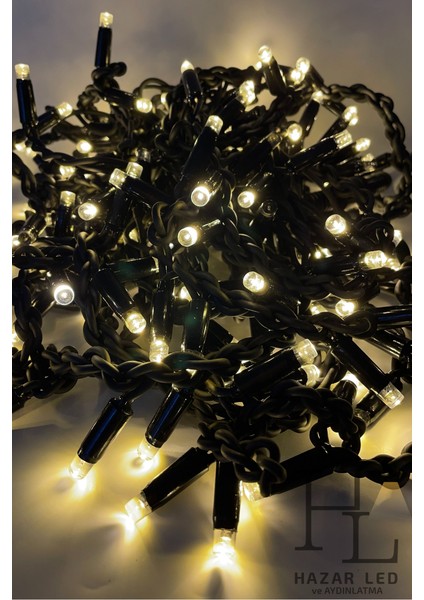 2.5 Metre Saçak LED Gün Işığı Beyaz Flaşlı 152 Ledli 24 Saçaklı Eklenebilir IP65 Dış Mekan Siyah Kablolu Dekoratif LED Işık Yılbaşı Süsü