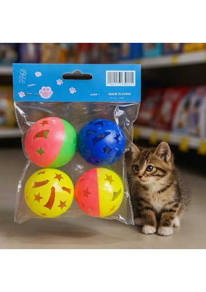 4'lü Çıngıraklı Top Kedi Oyuncağı