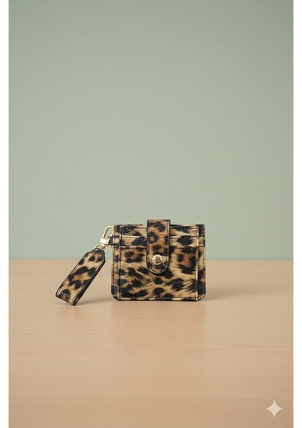 Leopar Desenli Anahtarlık ve Kartlık Detaylı Minimal Cüzdan & Kartlık fırsatları