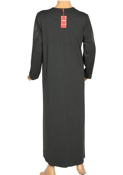 Hesna Kadın Elvan Kışlık Büyük Beden Boydan Baskılı Haki Elbise modelleri