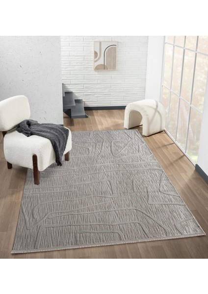 Sümer SM014G Gri Rengi Halı Çizgi Desenli Dekoratif Modern Antialerjik Salon Mutfak Halısı fiyatları