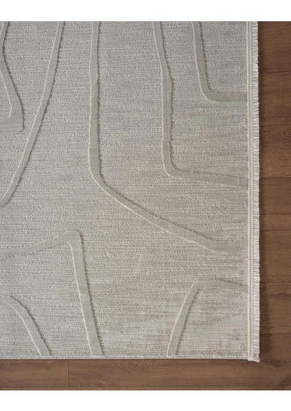 Sümer SM014G Gri Rengi Halı Çizgi Desenli Dekoratif Modern Antialerjik Salon Mutfak Halısı indirimleri