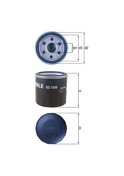 Mahle OC1566 Yağ Filtresi Mgn Iıı-Fluence-Clıo Iıı-Iv-Lgn Iıı-Talısman-Latıtude 2.0 16V Mıcra 11 > 7701053054 152009645R-152085758R-1520865F0A