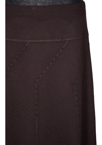 Hesna Kadın Seher Kışlık Büyük Beden Taşlı Astarsız Latikli Kahve Etek fiyatları