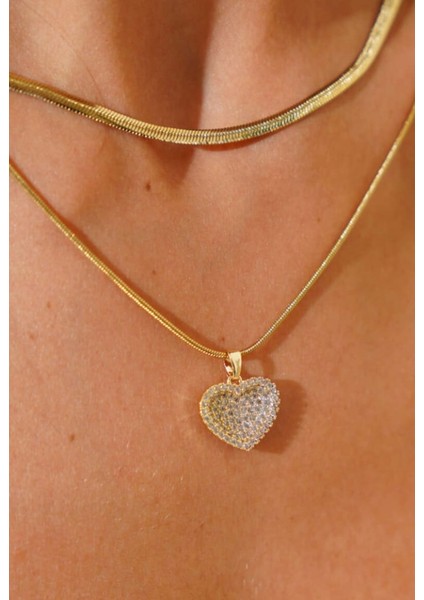 Çift Zincir Kalp Uçlu Kolye fiyatları