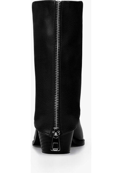 Kadın Alessi Siyah Cilt Fermuar Detaylı Bot fırsatları