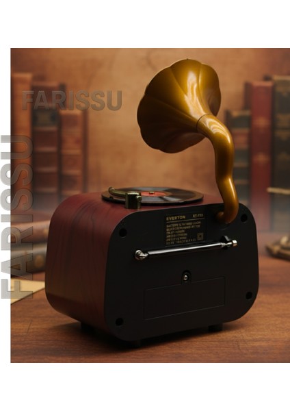 Retro Gramofon Görünümlü Bluetooth\'lu Fm/am/sw 3 Bant Radyo ve Müzik Çalar (Everton RT-738) modelleri