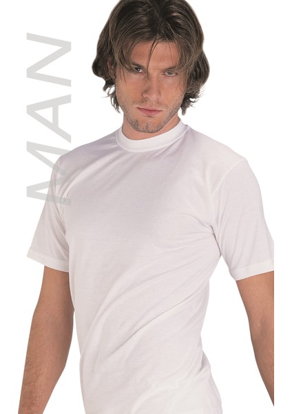 Erkek Beyaz Süprem Yarım Kollu % 100 Pamuklu Fanila 3’lü Paket 110-3B