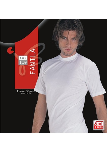 Erkek Beyaz Süprem Yarım Kollu % 100 Pamuklu Fanila 3’lü Paket 110-3B fiyatları