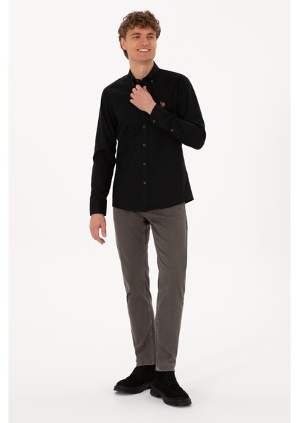 Erkek Siyah Gömlek Basic 50307659-VR046 fırsatları