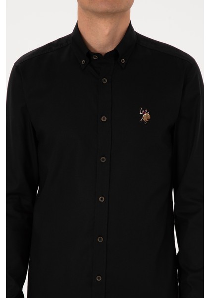 Erkek Siyah Gömlek Basic 50307659-VR046