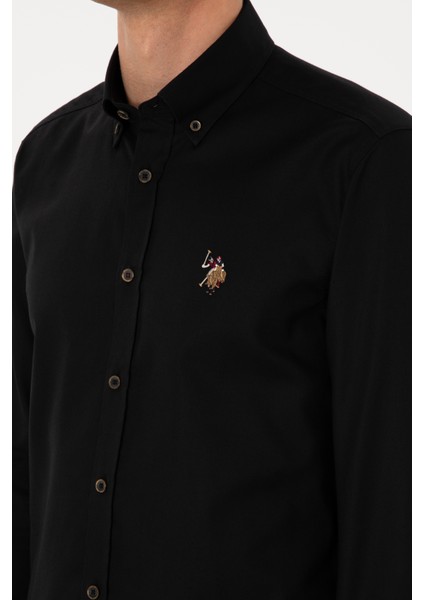 Erkek Siyah Gömlek Basic 50307659-VR046