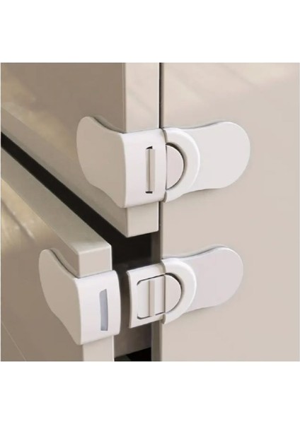 (4 Parça=2 Takım) 1 Set Buzdolabı&pencere&çekmece Çocuk Kilidi Model Iı