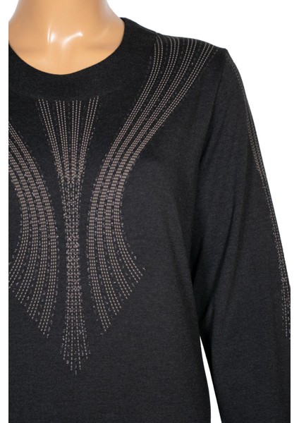 Hesna Kadın Elvan Kışlık Büyük Beden Boydan Baskılı Siyah Elbise fiyatları