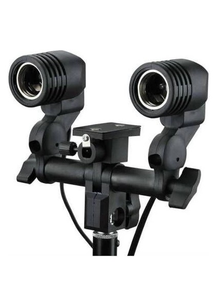 Marka E27 Işık Standlı Çift Işık Soketi