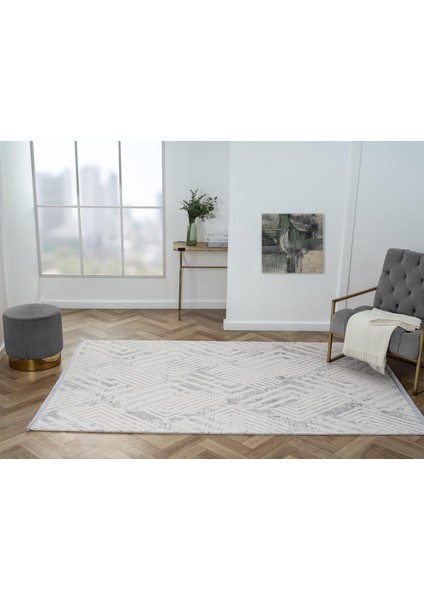 Kaftan KF006G Bej Halı Gri Detaylı Geometrik Kabartma Desenli Akrilik Halı Tozuaz Salon Halısı fiyatları