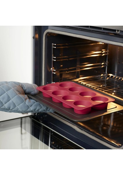 Kantnal Muffin Kalıbı Koyu Kırmızı 18 x 30 cm modelleri