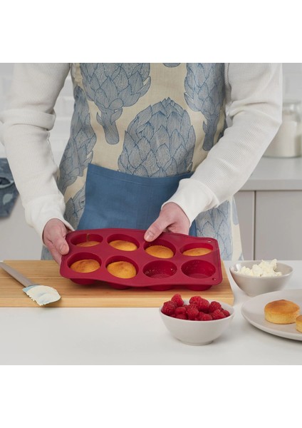 Kantnal Muffin Kalıbı Koyu Kırmızı 18 x 30 cm fırsatları