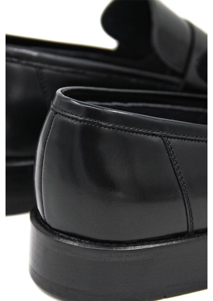 00600-57 Kösele Erkek Klasik Ayakkabı - Siyah