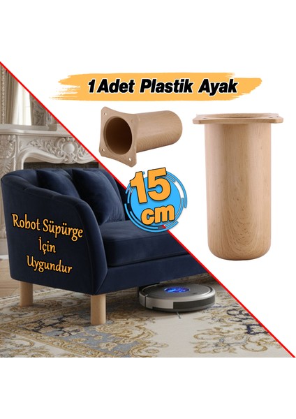 Mobilya Kanepe Koltuk Yatak Baza Yükseltici Yükseltme Ayağı Ayakları Plastik Kayın Beji 15 cm fiyatları