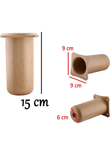 Mobilya Kanepe Koltuk Yatak Baza Yükseltici Yükseltme Ayağı Ayakları Plastik Kayın Beji 15 cm modelleri