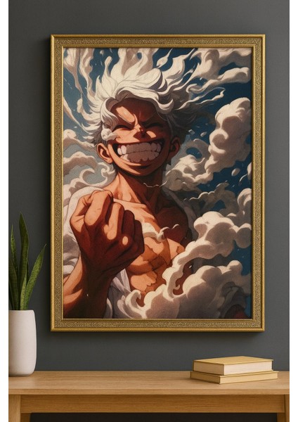 One Piece Luffy Gear 5 – Anime Power Duvar Tablosu (Çerçeveli)