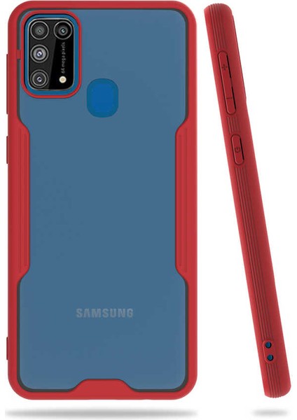 Galaxy M31 Kılıf Senk Parfe Kapak-Kırmızı