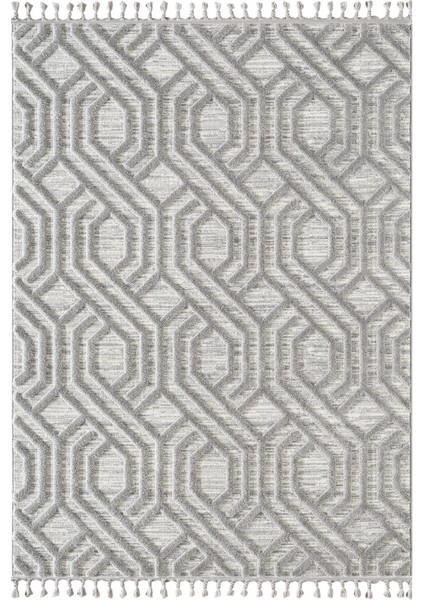 Loop LP024G Gri Halı Dekoratif Sisal Yumuşak Bukleli Tozsuz Salon Halısı Yatak Odası Iskandinav