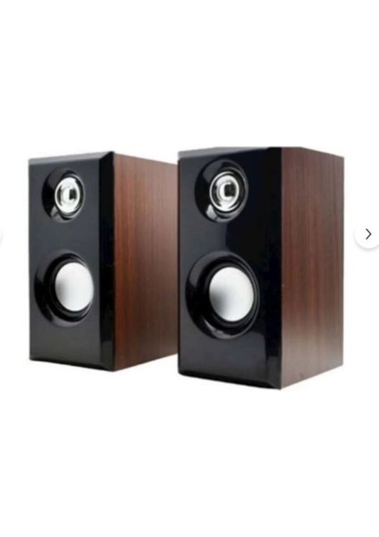 Ahşap Hoparlör 1+1 Ses Sistemi Kablolu USB Multımedıa Wooden Speaker