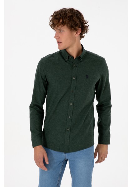 Erkek Koyu Yeşil Gömlek Basic 50316721-VR079 modelleri