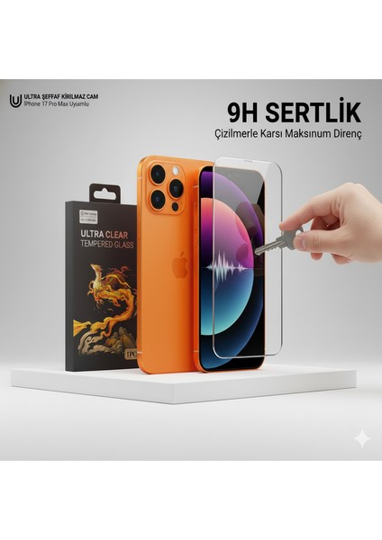 iPhone 17 Pro Max Uyumlu Hd+ 0,26MM 9h Temperli Cam Ekran Koruyucu modelleri