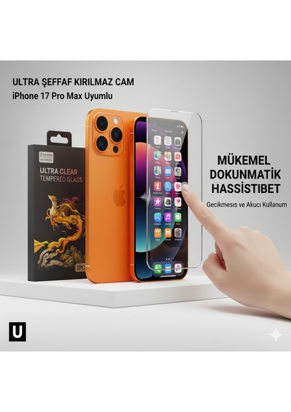 iPhone 17 Pro Max Uyumlu Hd+ 0,26MM 9h Temperli Cam Ekran Koruyucu fırsatları