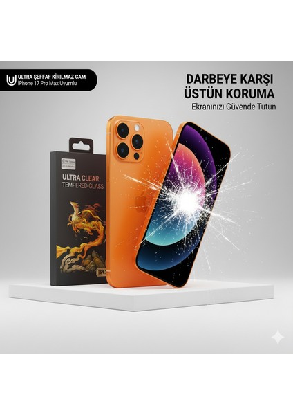 iPhone 17 Pro Max Uyumlu Hd+ 0,26MM 9h Temperli Cam Ekran Koruyucu indirimleri