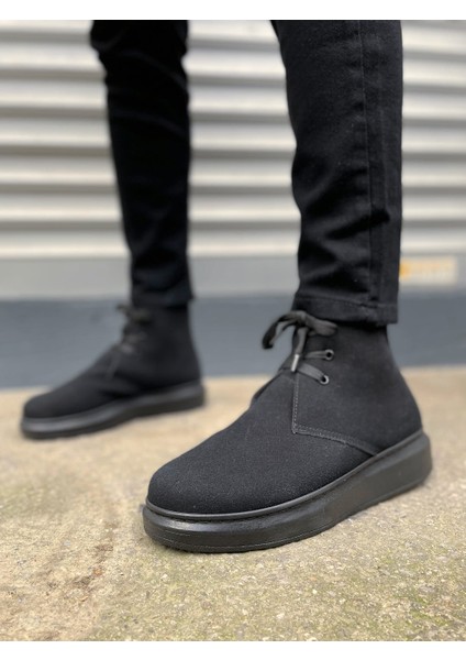STABLE Bağcıklı Ortopedik Taban Süet Erkek Spor Bot SST - Siyah fiyatları