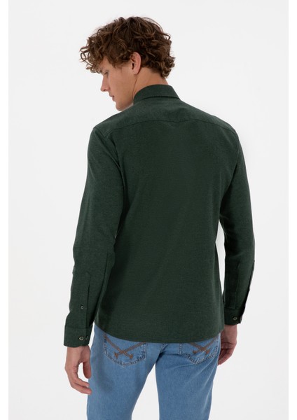 Erkek Koyu Yeşil Gömlek Basic 50316721-VR079 indirimleri