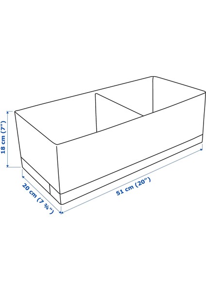 Stuk Bölmeli Kutu Beyaz 20 x 51 x 18 cm fiyatları