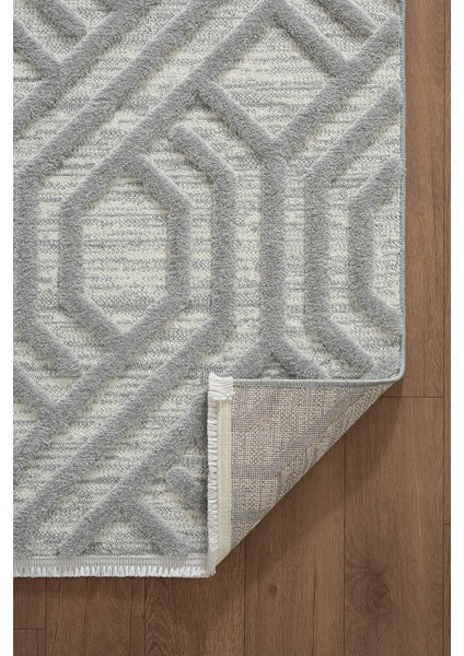 Loop LP024G Gri Halı Dekoratif Sisal Yumuşak Bukleli Tozsuz Salon Halısı Yatak Odası Iskandinav indirimleri