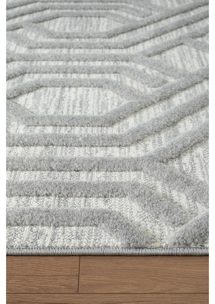 Loop LP024G Gri Halı Dekoratif Sisal Yumuşak Bukleli Tozsuz Salon Halısı Yatak Odası Iskandinav