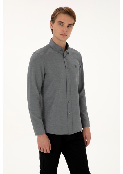 Erkek Antrasit Gömlek Basic 50316723-VR006