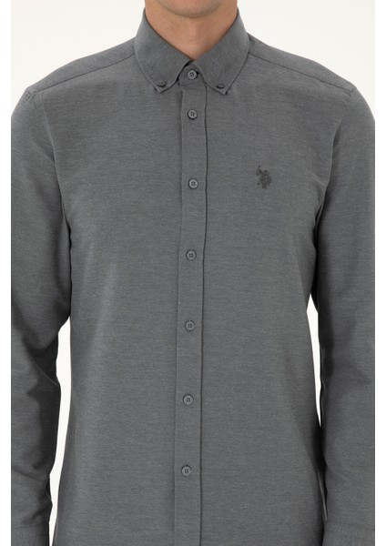 Erkek Antrasit Gömlek Basic 50316723-VR006