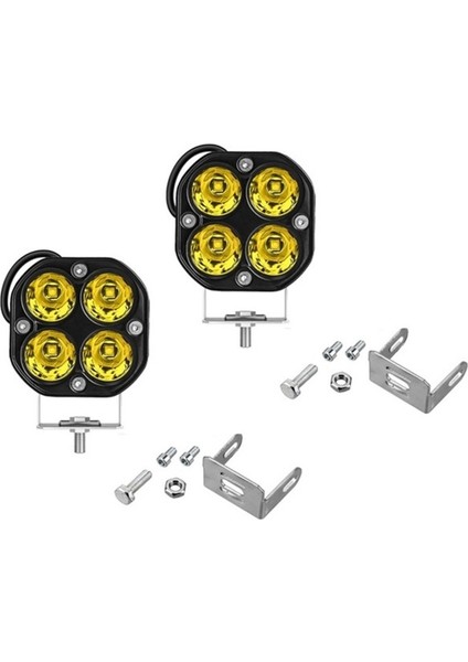 2 Adet 4 LED Sarı Işık Sis Aydınlatma Lambası 40W 12-32 Volt fiyatları