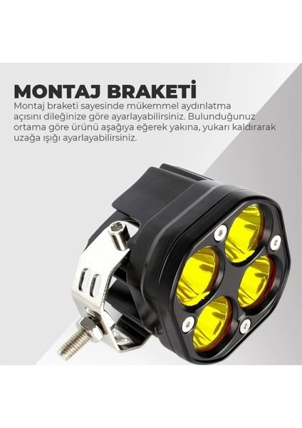 2 Adet 4 LED Sarı Işık Sis Aydınlatma Lambası 40W 12-32 Volt modelleri