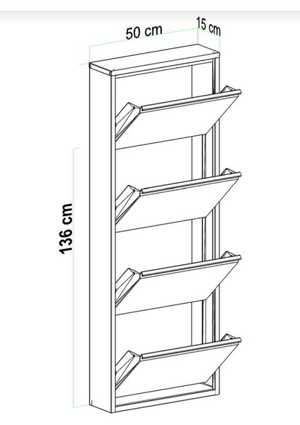 4 Kapaklı Metal Ayakkabılık - Beyaz modelleri