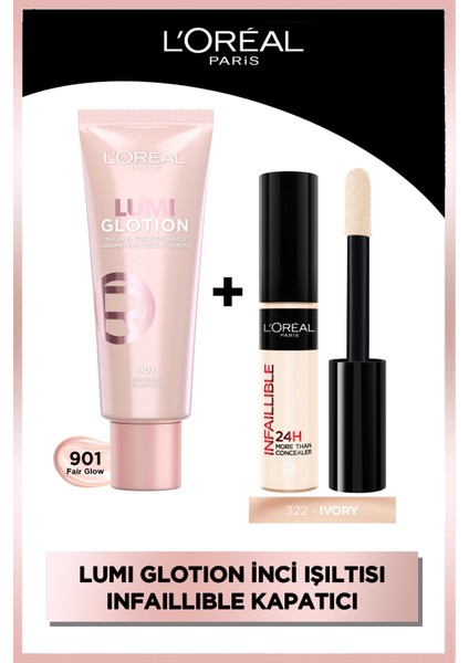 Infaillible Kapatıcı 322 Ivory & L'oréal Paris Glotion All-In-One 901