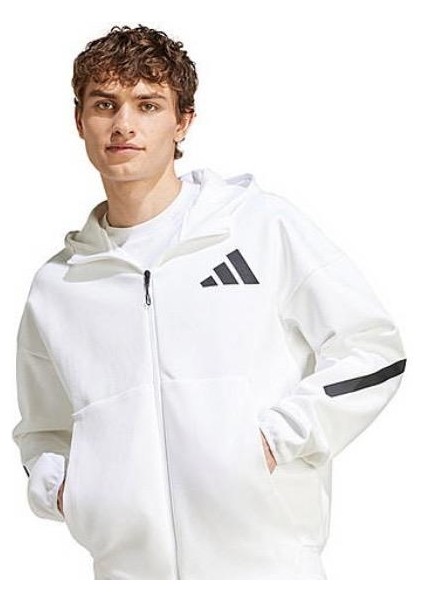 Z.n.e Erkek Beyaz Fermuarlı Kapüşonlu Premium Eşofman Takımı fırsatları