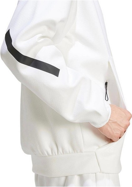 Z.n.e Erkek Beyaz Fermuarlı Kapüşonlu Premium Eşofman Takımı