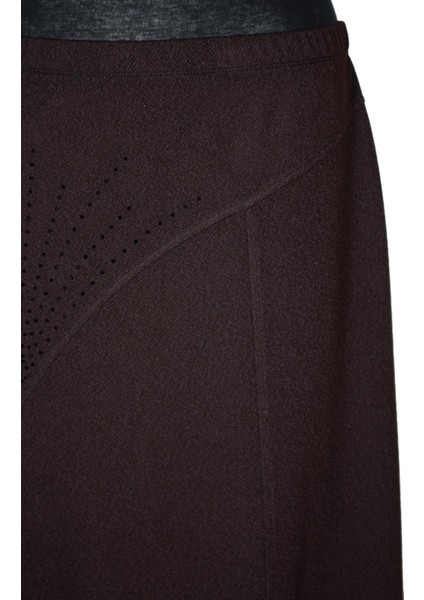 Hesna Kadın Nida Kışlık Büyük Beden Taşlı Astarsız Latikli Kahve Etek fiyatları